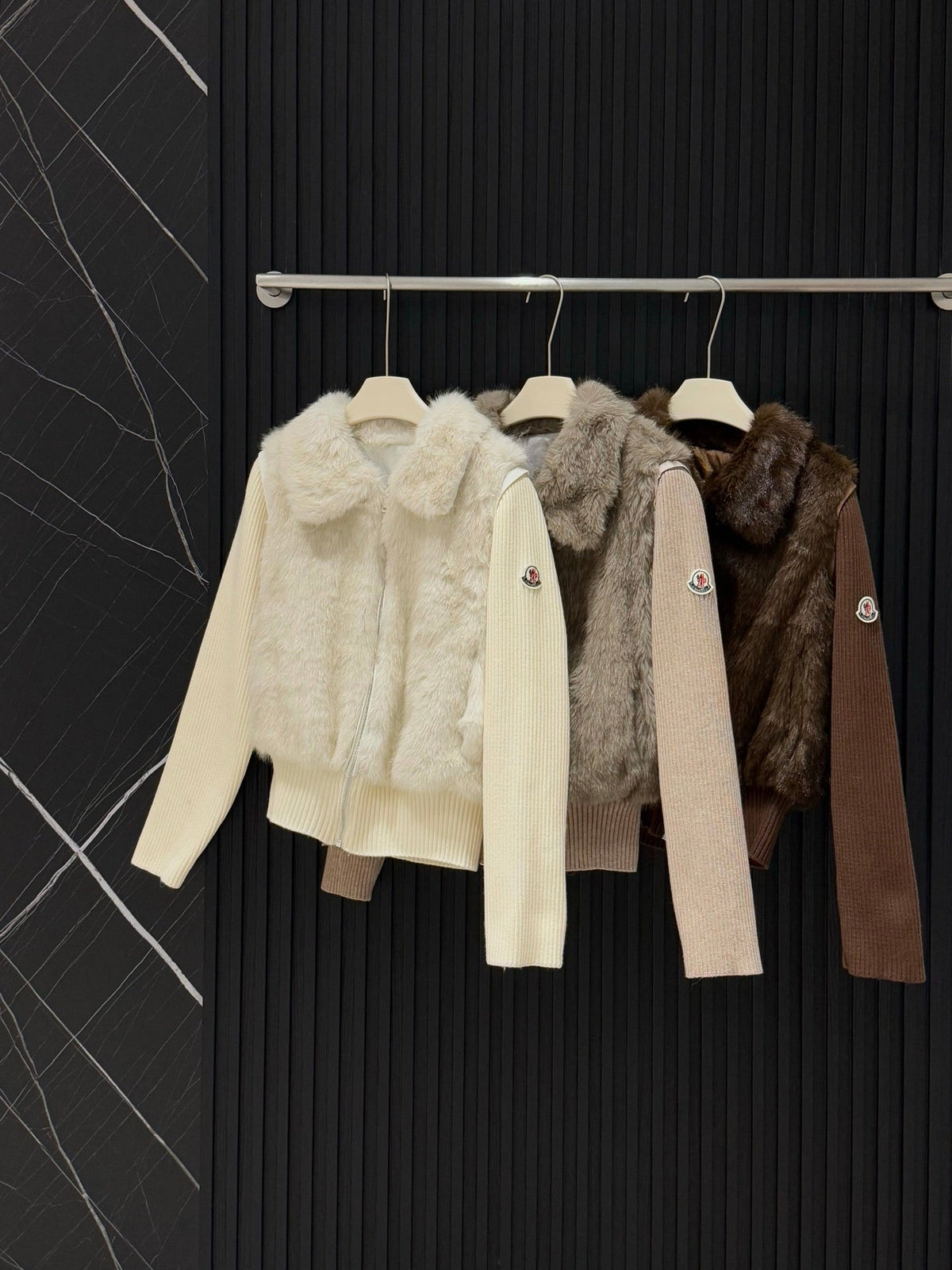 Moncler Convertible Faux Fur Jacket