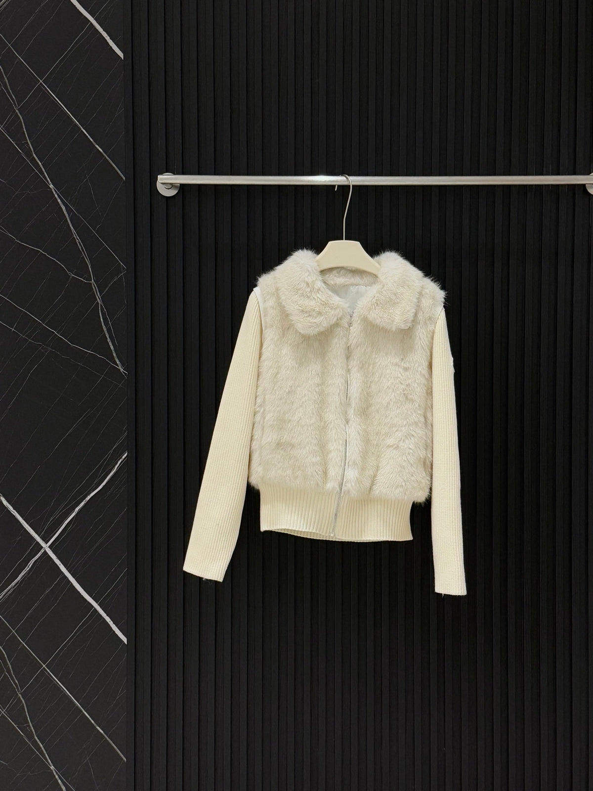 Moncler Convertible Faux Fur Jacket