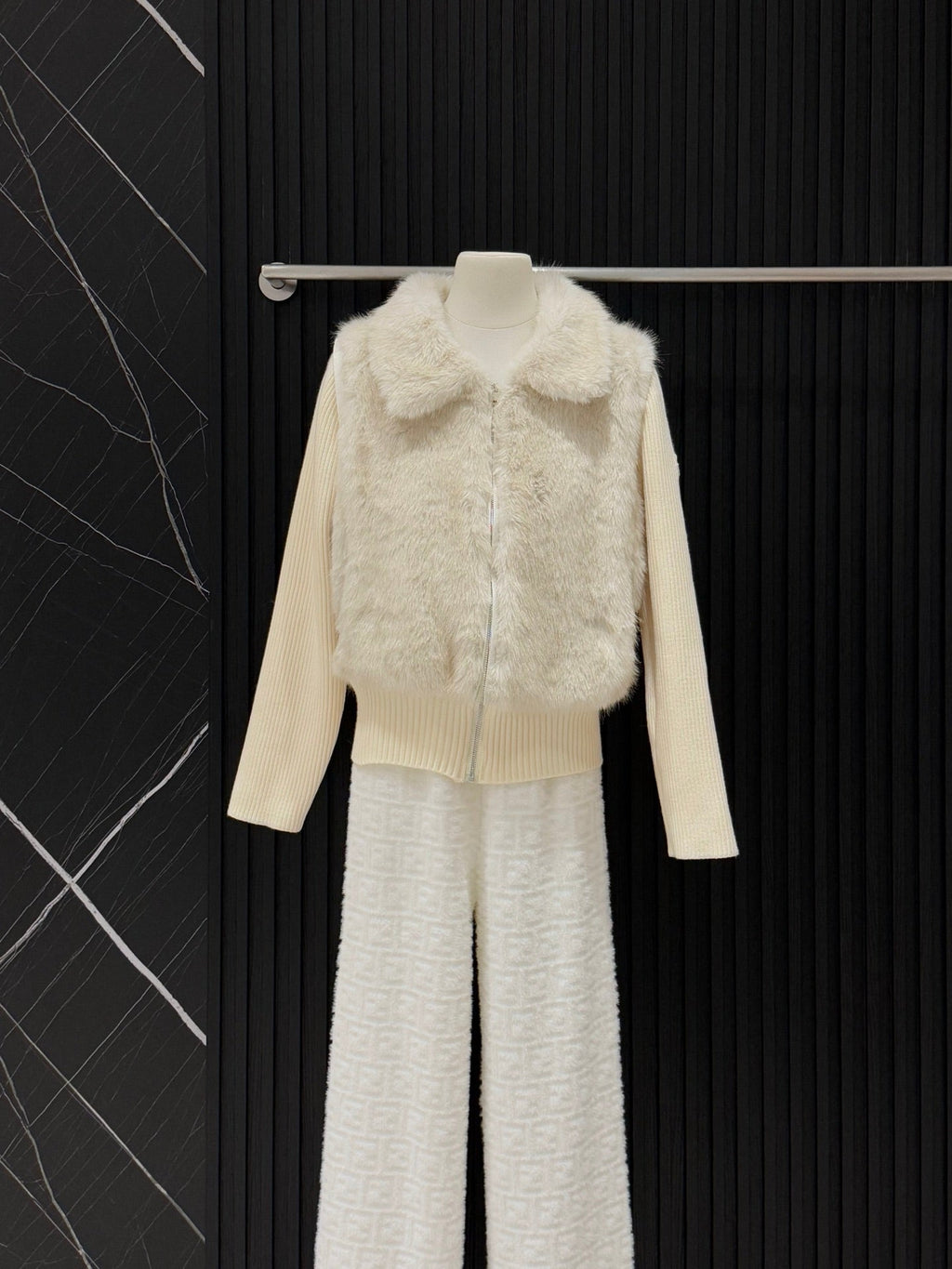 Moncler Convertible Faux Fur Jacket