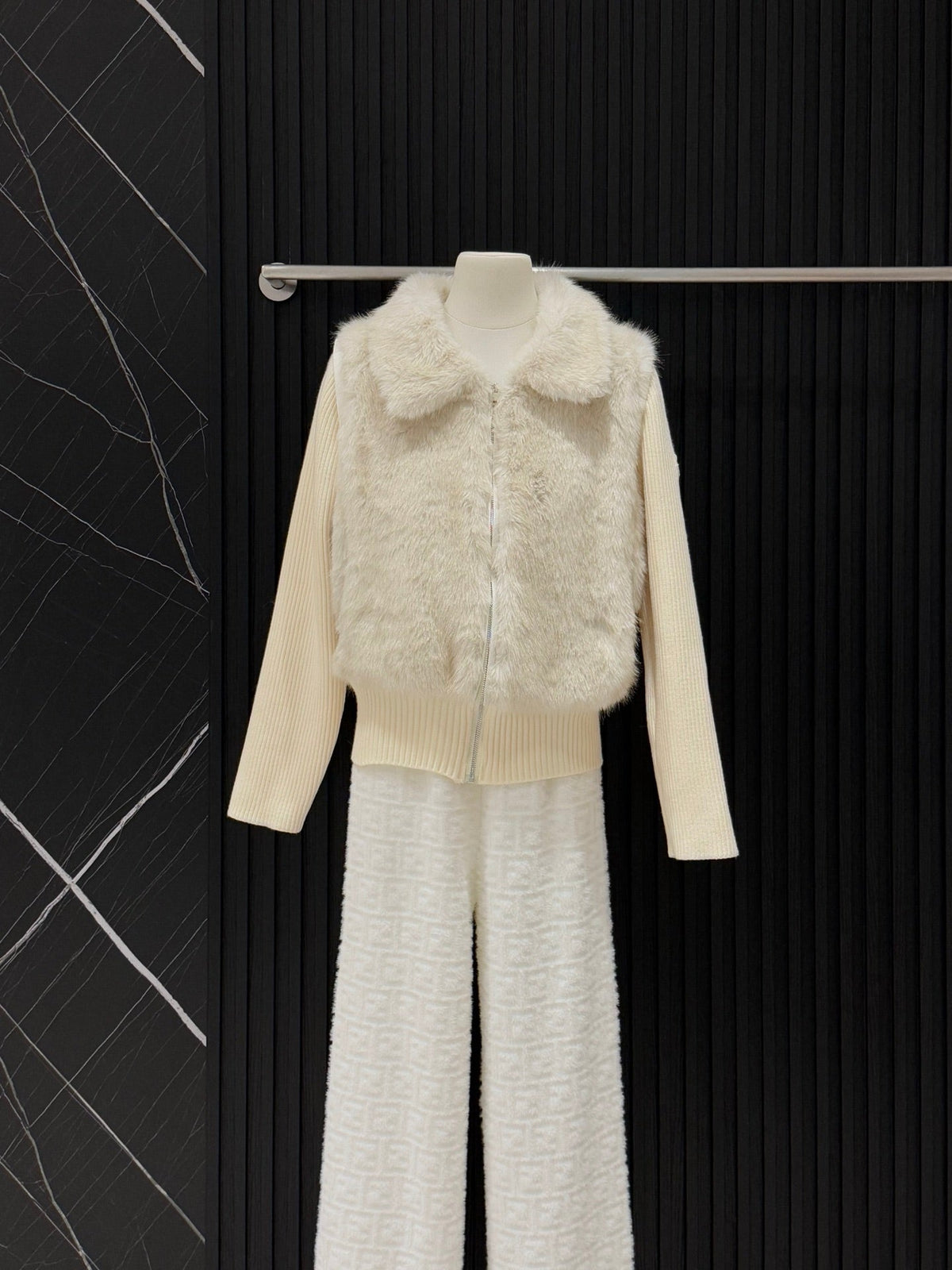 Moncler Convertible Faux Fur Jacket