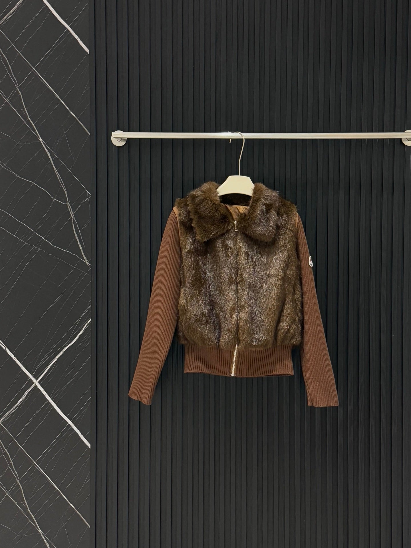 Moncler Convertible Faux Fur Jacket