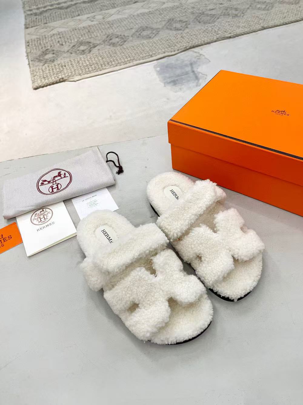 Hermès Teddy Shearling Mules