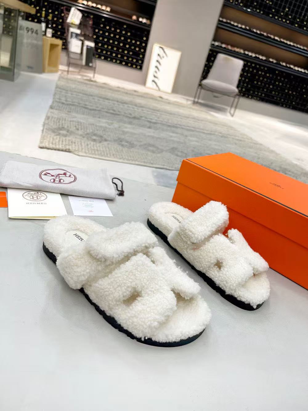 Hermès Teddy Shearling Mules
