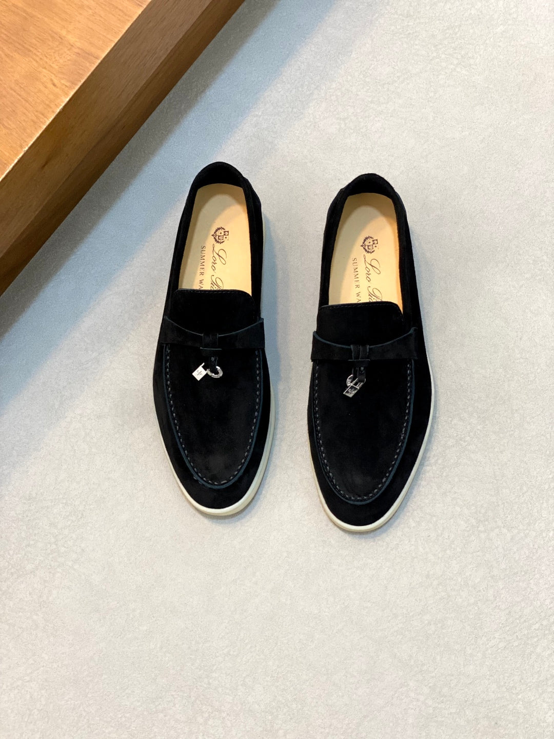 Loro Piana Suede Leather Slip-On Loafers