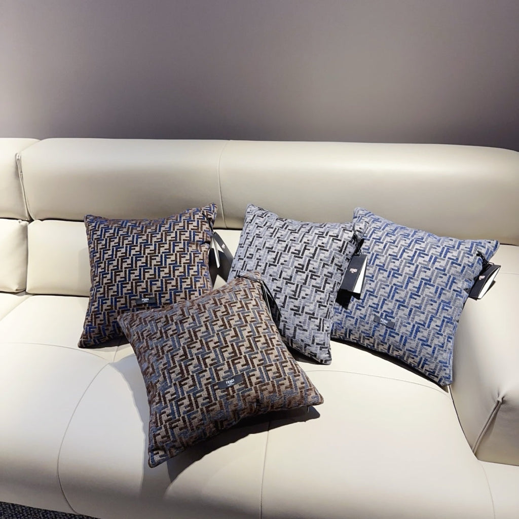 Fendi Double F Jacquard Chenille Cushion