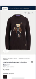 Ralph Lauren Polo Bear Cashmere Wool Knit Sweater