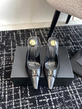 Saint Laurent Square-Toe YSL Buckle Pumps – 25SS