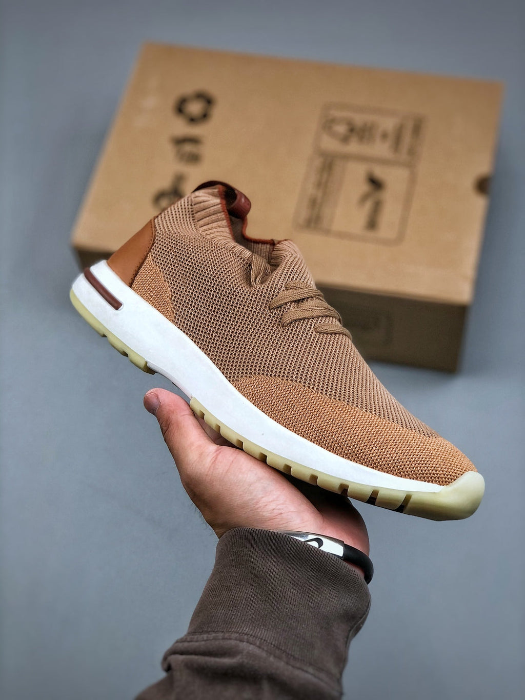 Loro Piana Leather Sock Sneakers