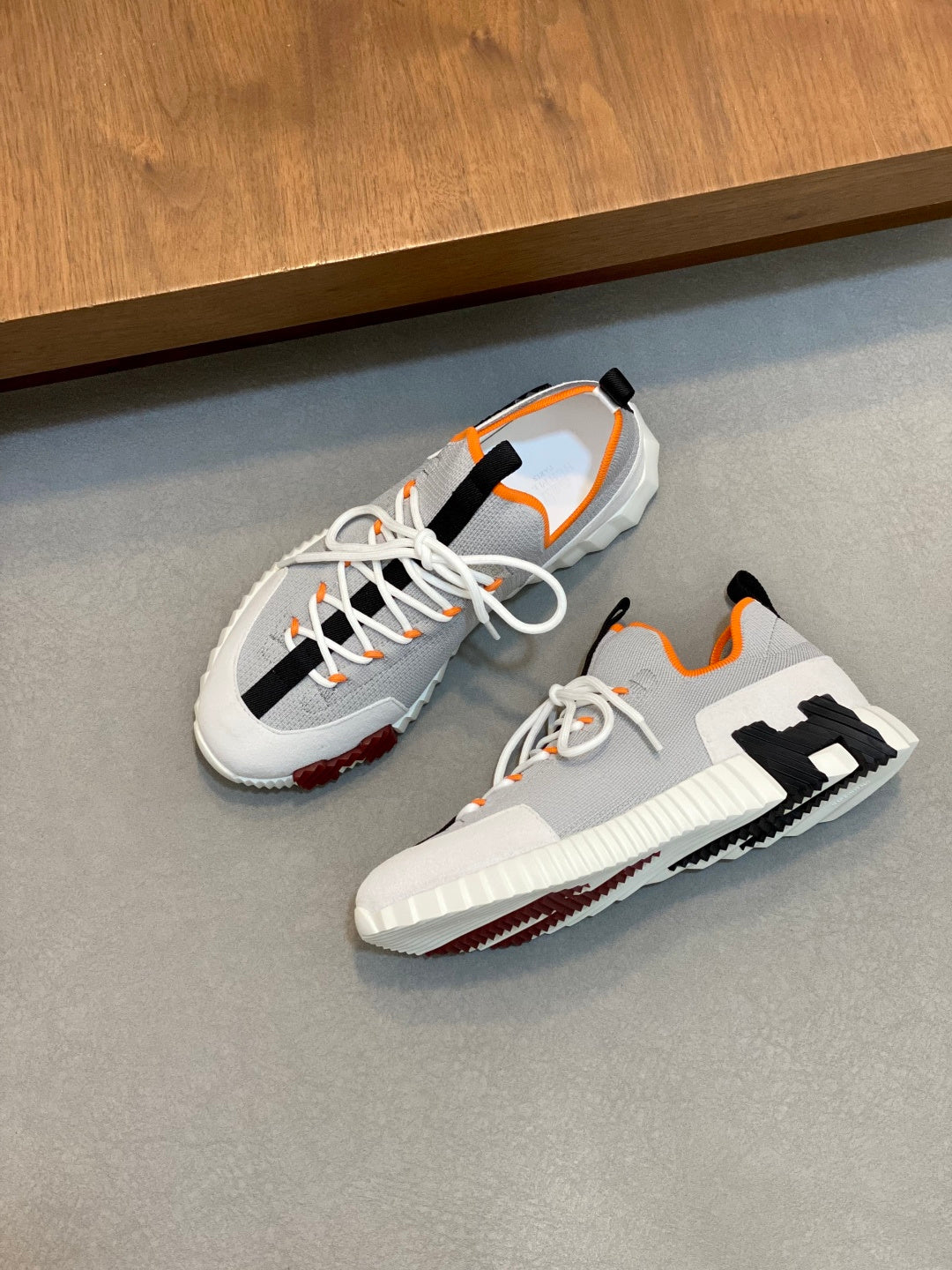 Hermès Suede and Denim Canvas Sneakers