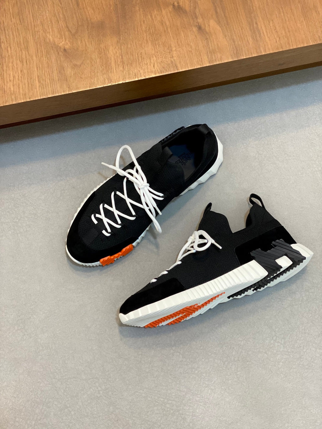 Hermès Suede and Denim Canvas Sneakers