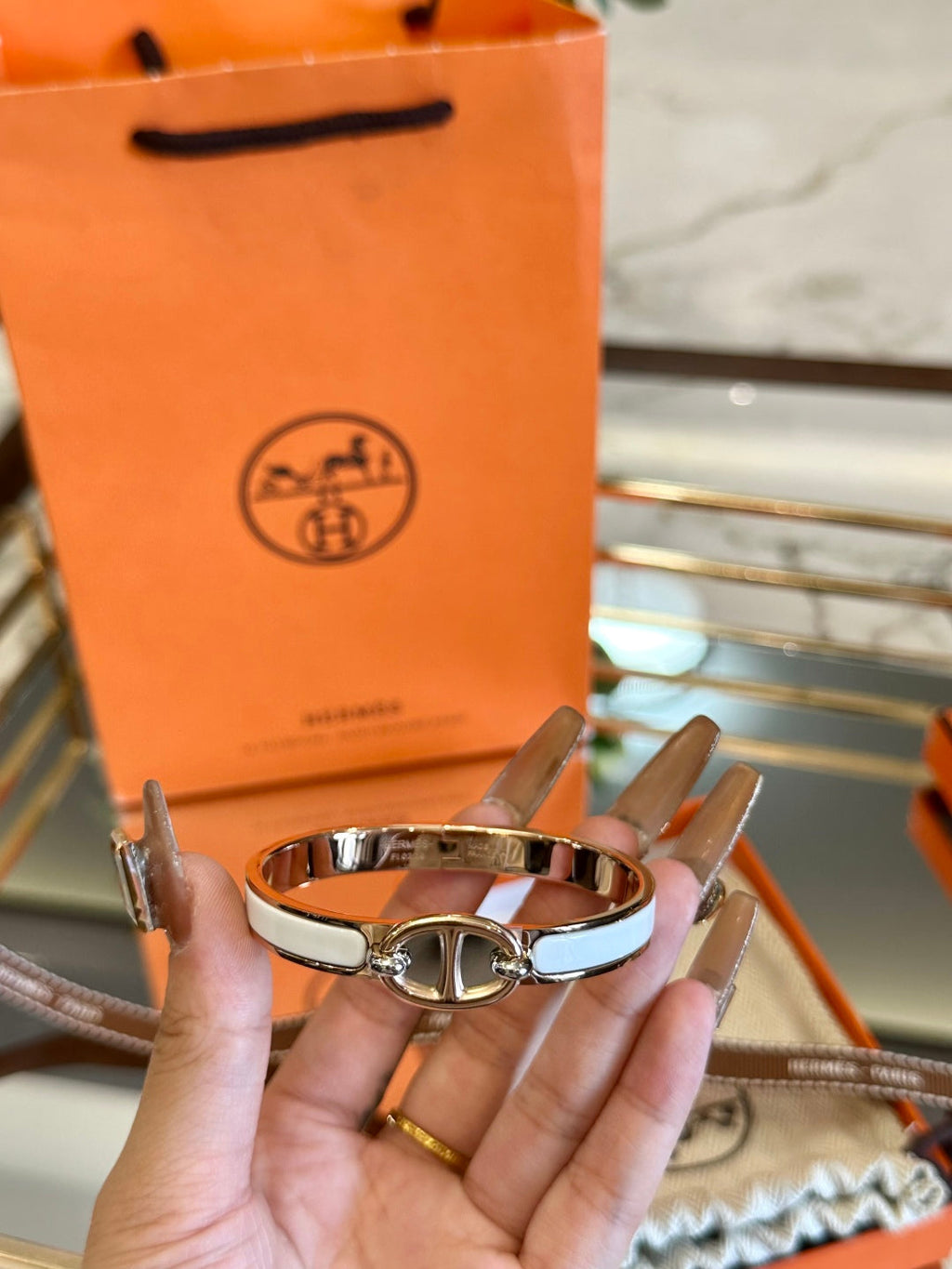 Hermès Pig Nose Enamel Bracelet