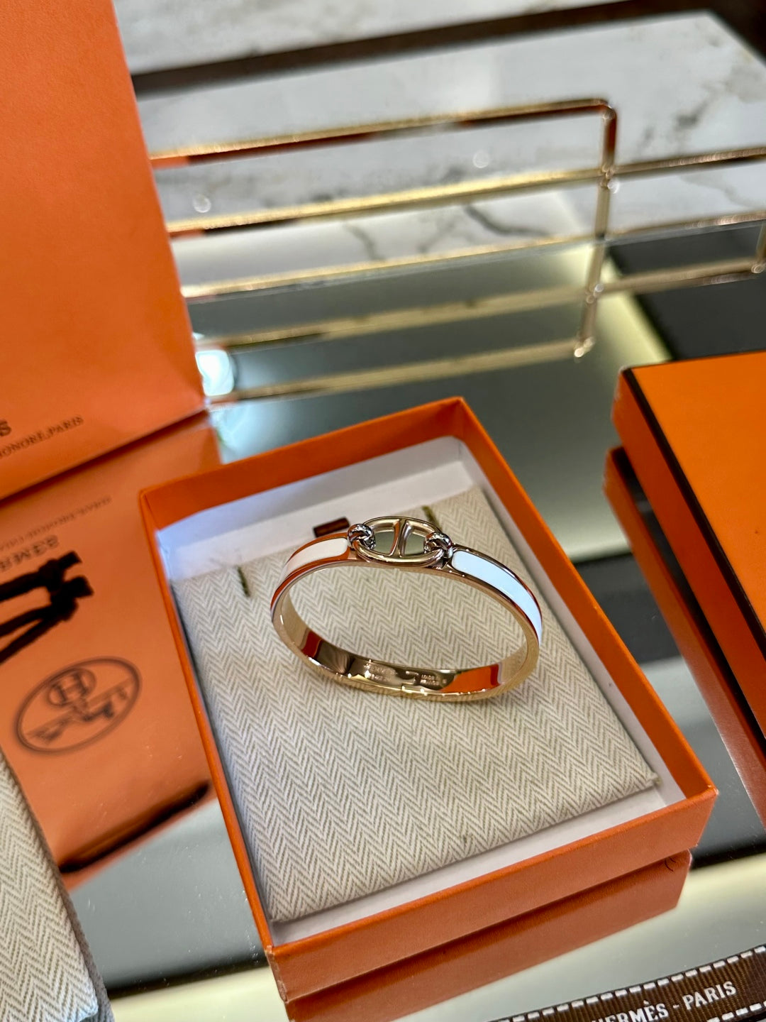 Hermès Pig Nose Enamel Bracelet