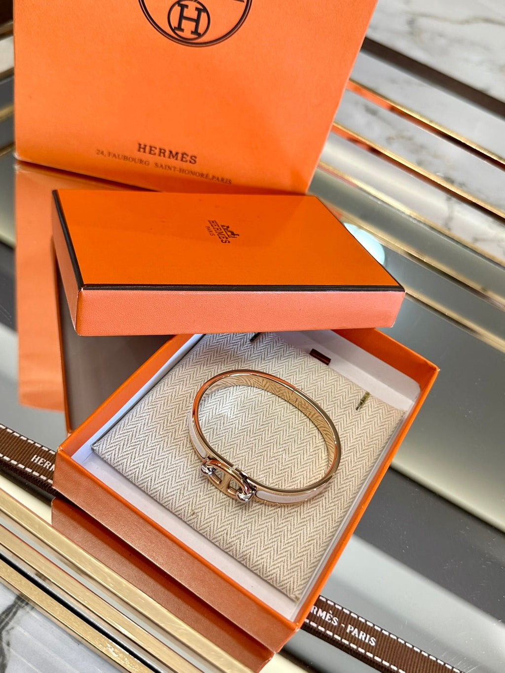 Hermès Pig Nose Enamel Bracelet