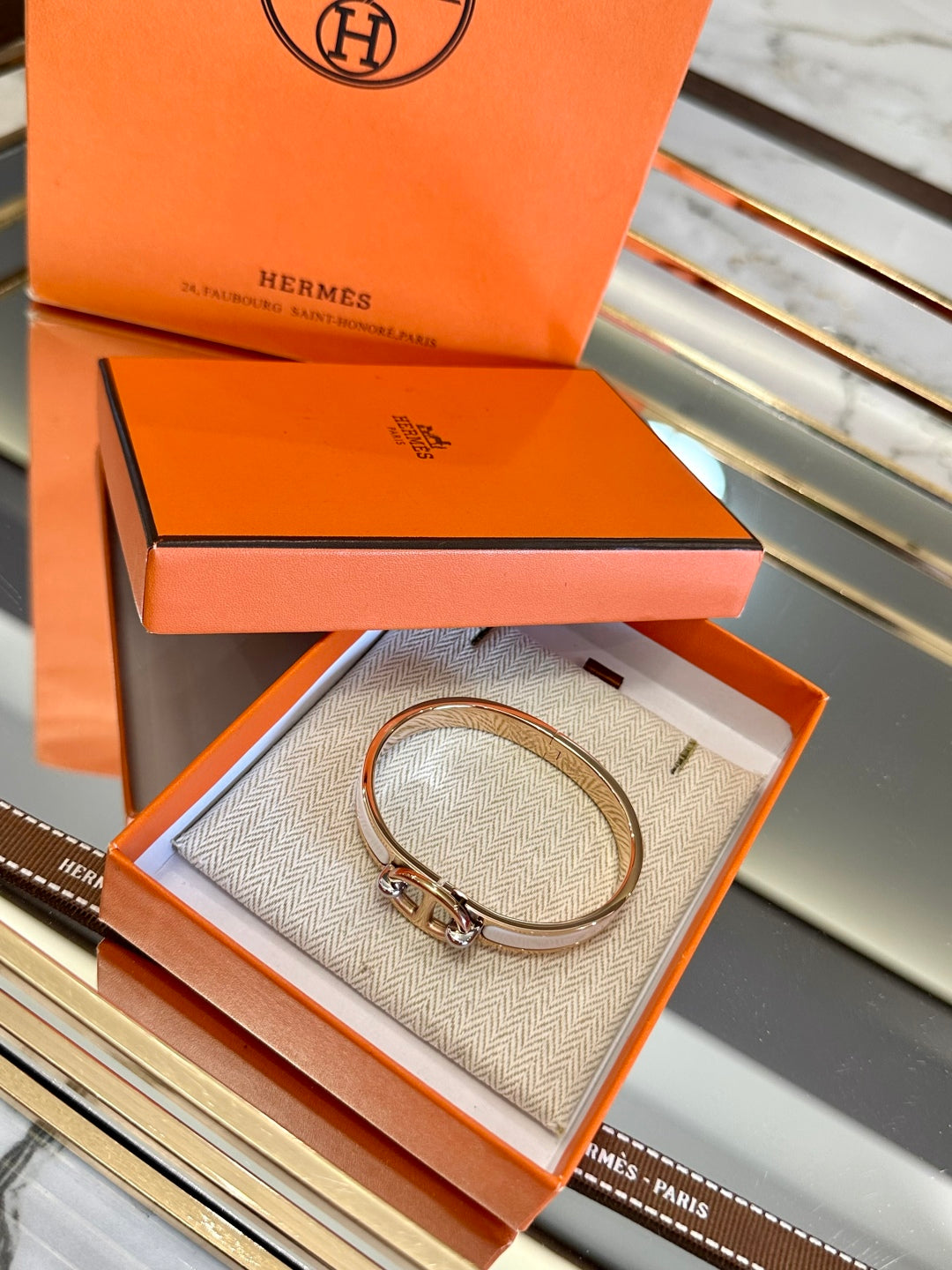 Hermès Pig Nose Enamel Bracelet