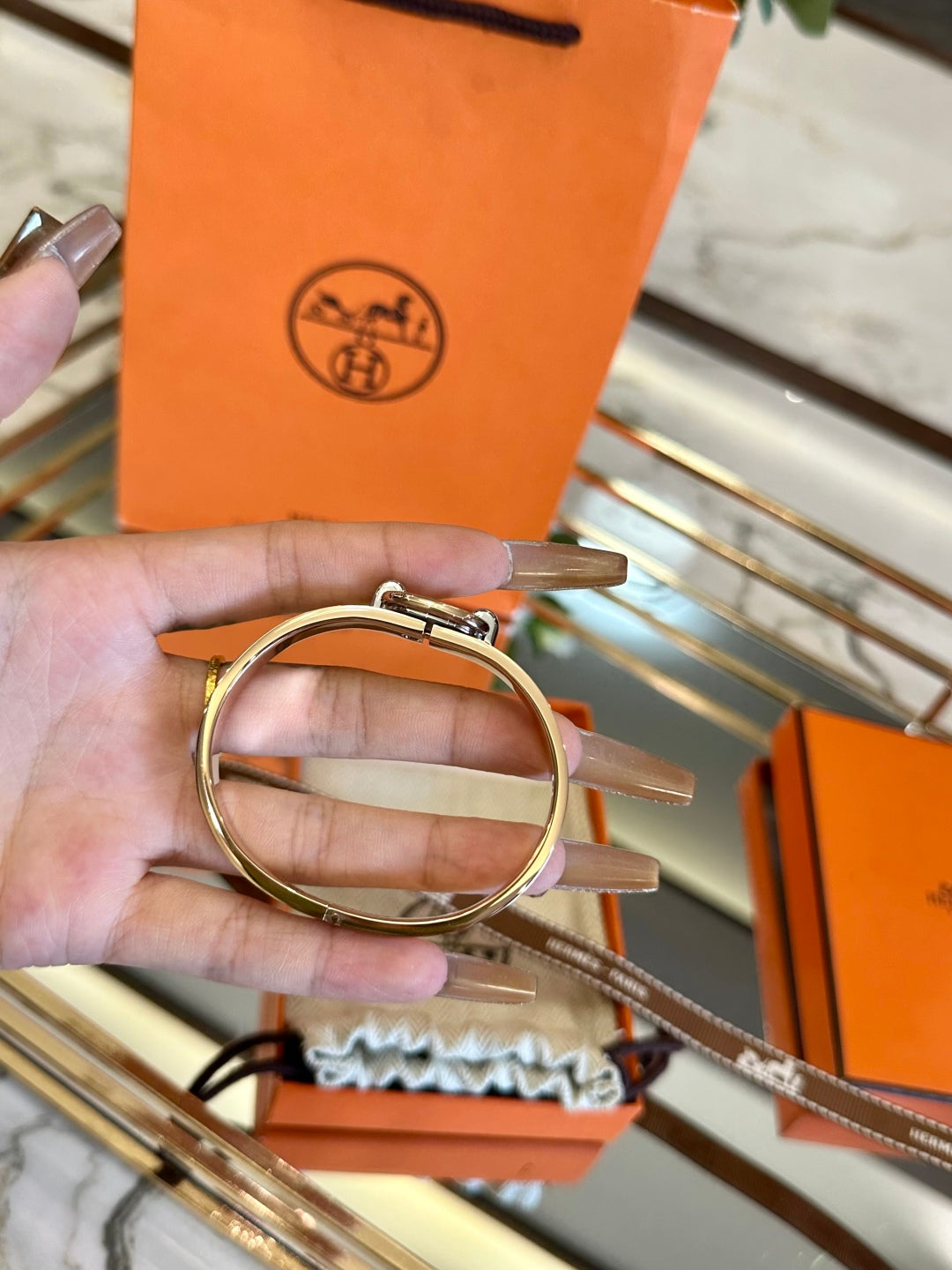 Hermès Pig Nose Enamel Bracelet