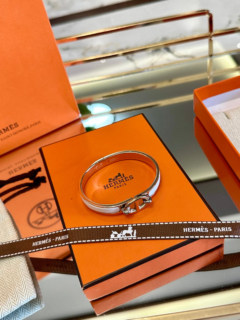 Hermès Pig Nose Enamel Bracelet