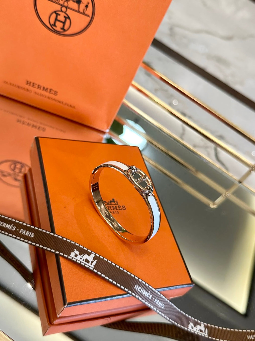 Hermès Pig Nose Enamel Bracelet