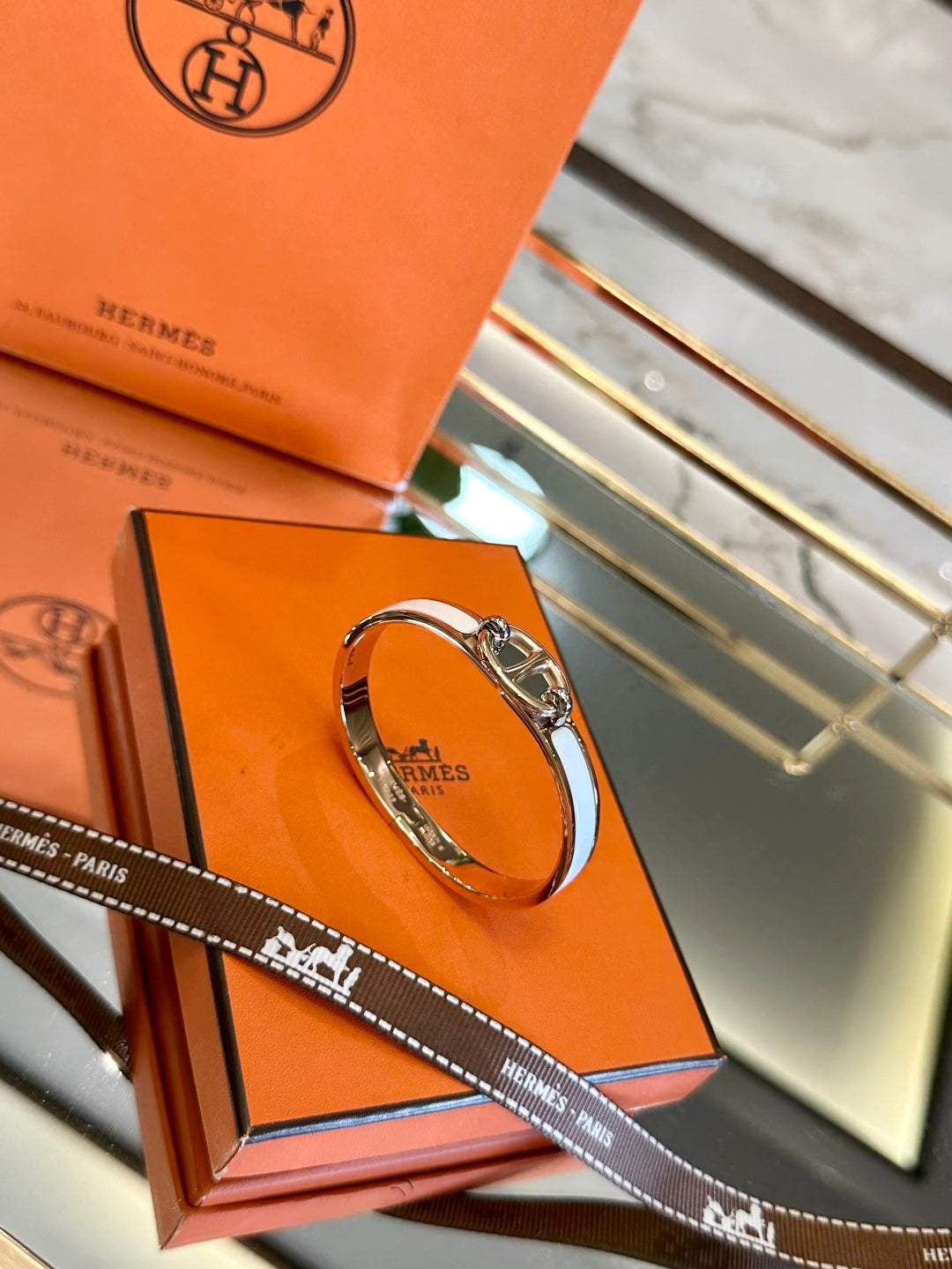 Hermès Pig Nose Enamel Bracelet