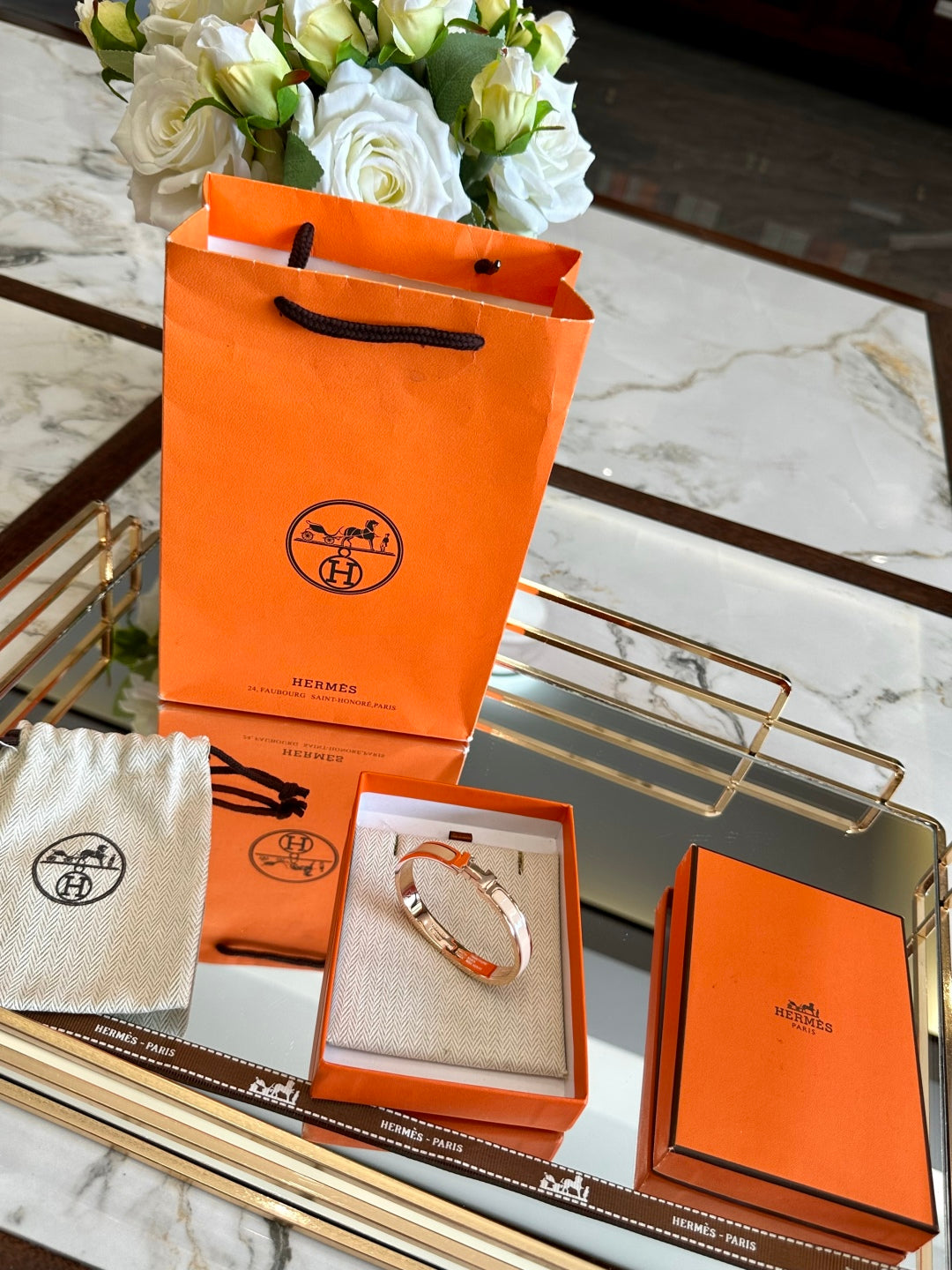 Hermès H-Letter Oval Series Bracelet
