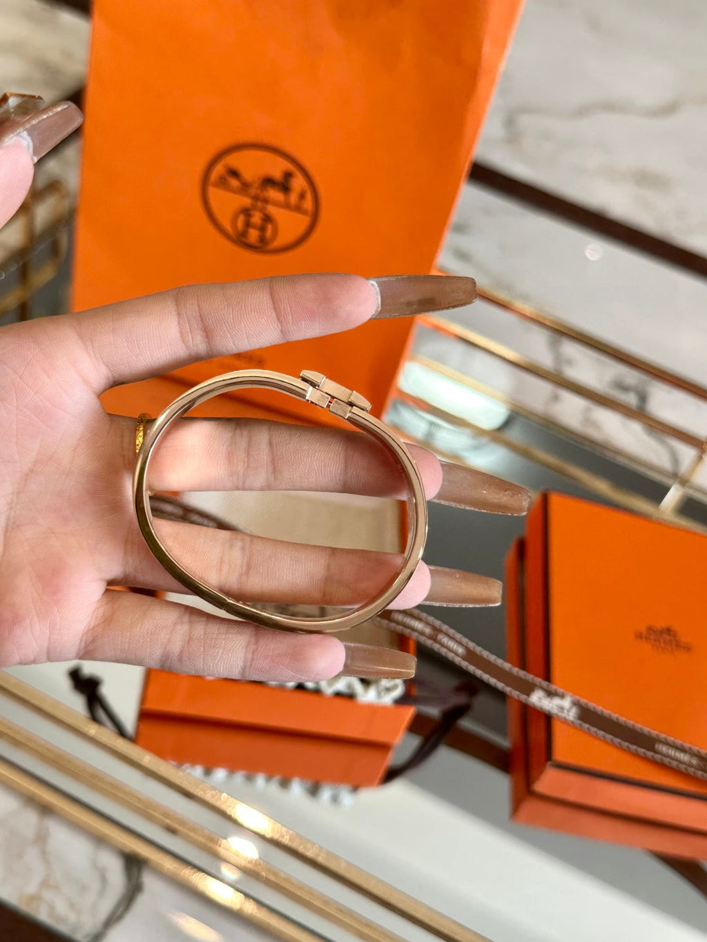 Hermès H-Letter Oval Series Bracelet