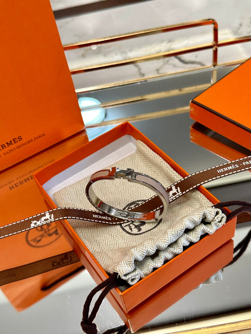 Hermès H-Letter Oval Series Bracelet