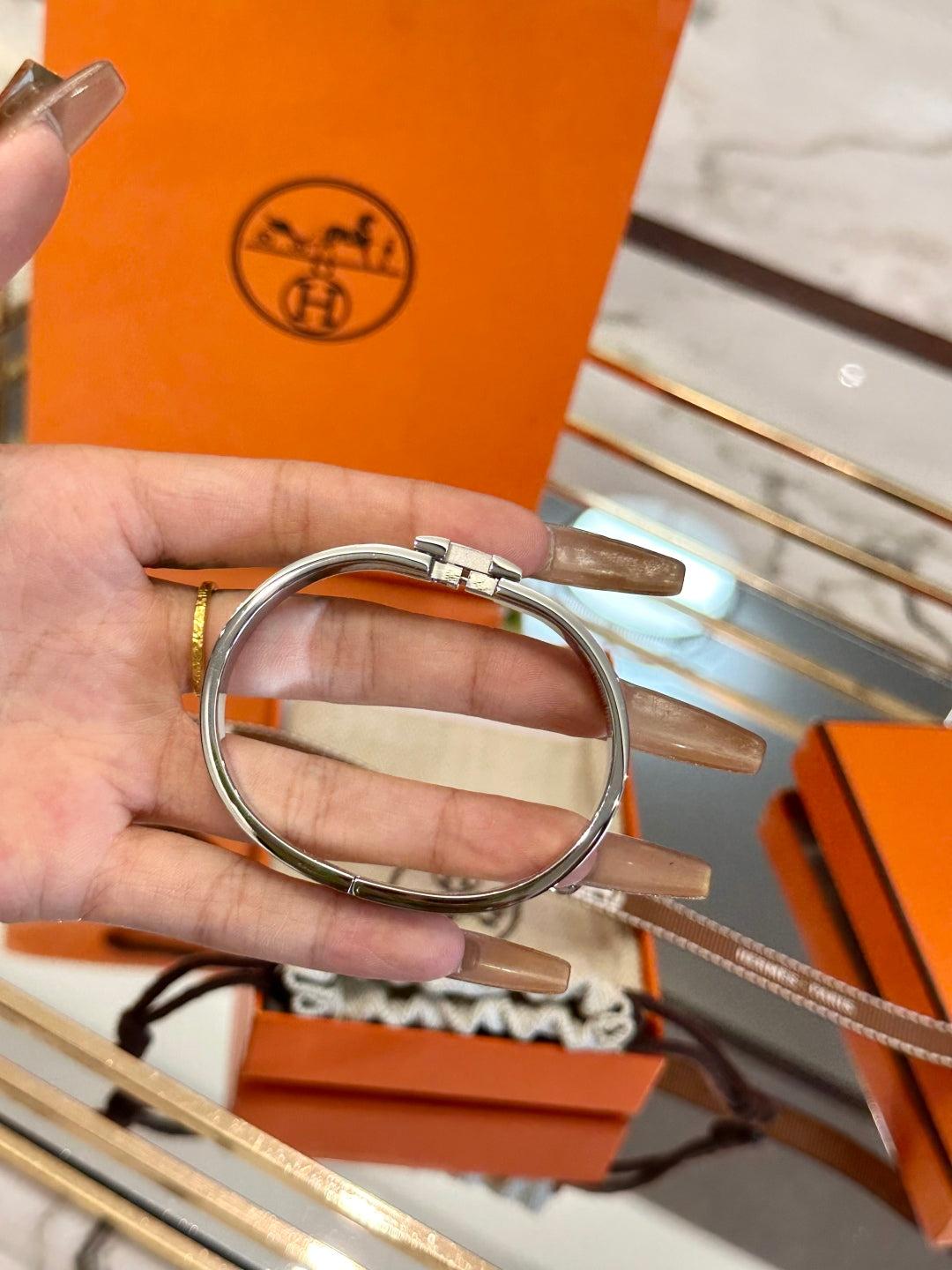 Hermès H-Letter Oval Series Bracelet