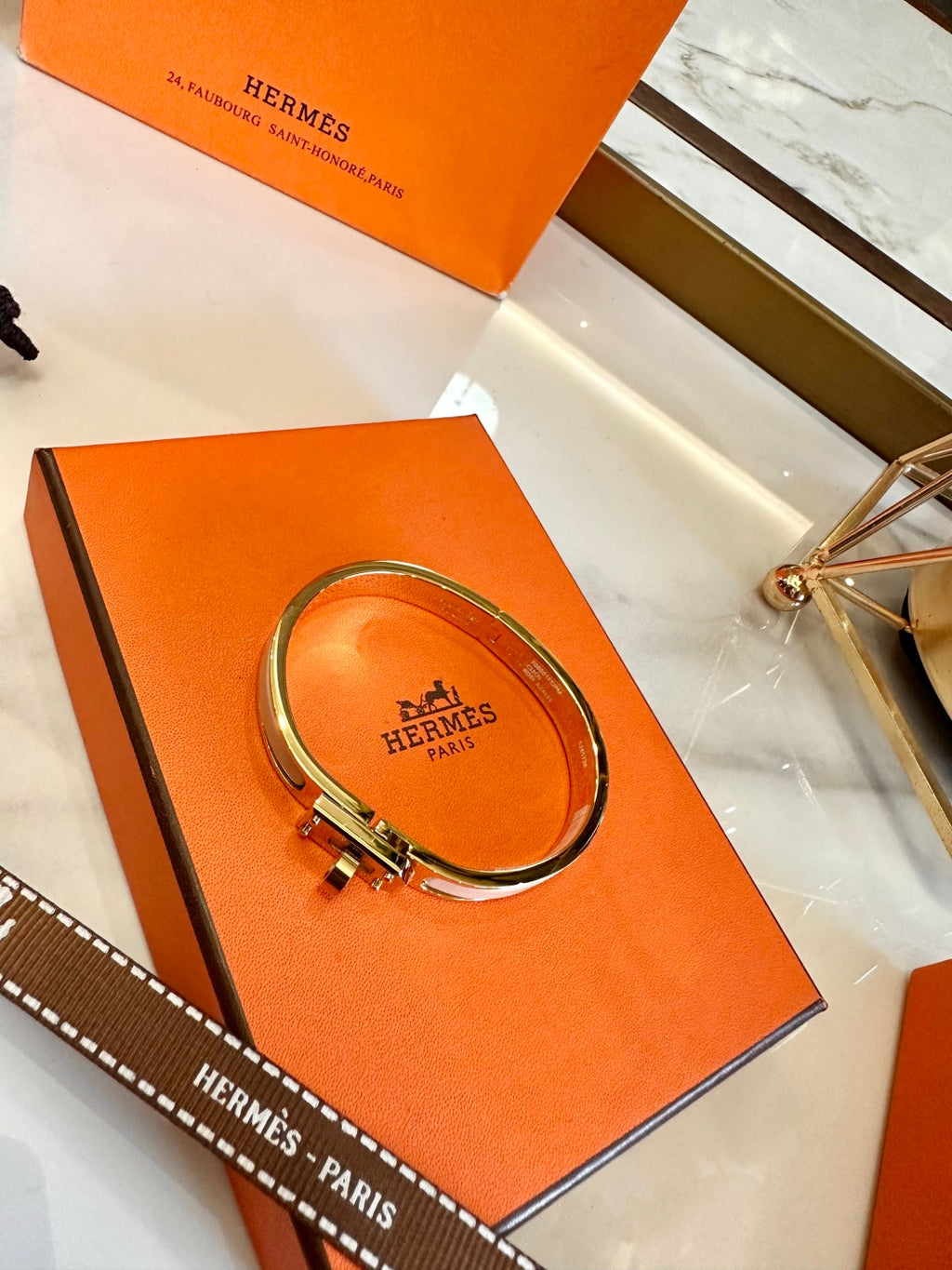 Hermès Enamel 18K Gold Bracelet