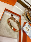 Hermès H-Letter Oval Enamel Bracelet