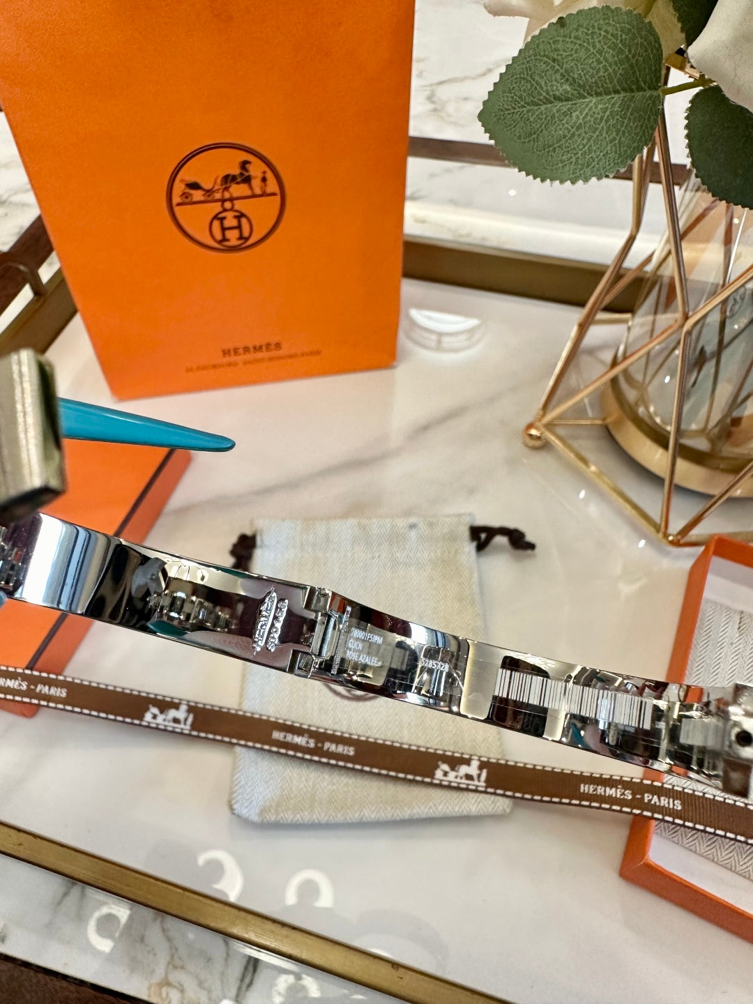 Hermès H-Letter Oval Enamel Bracelet – 2024 Collection