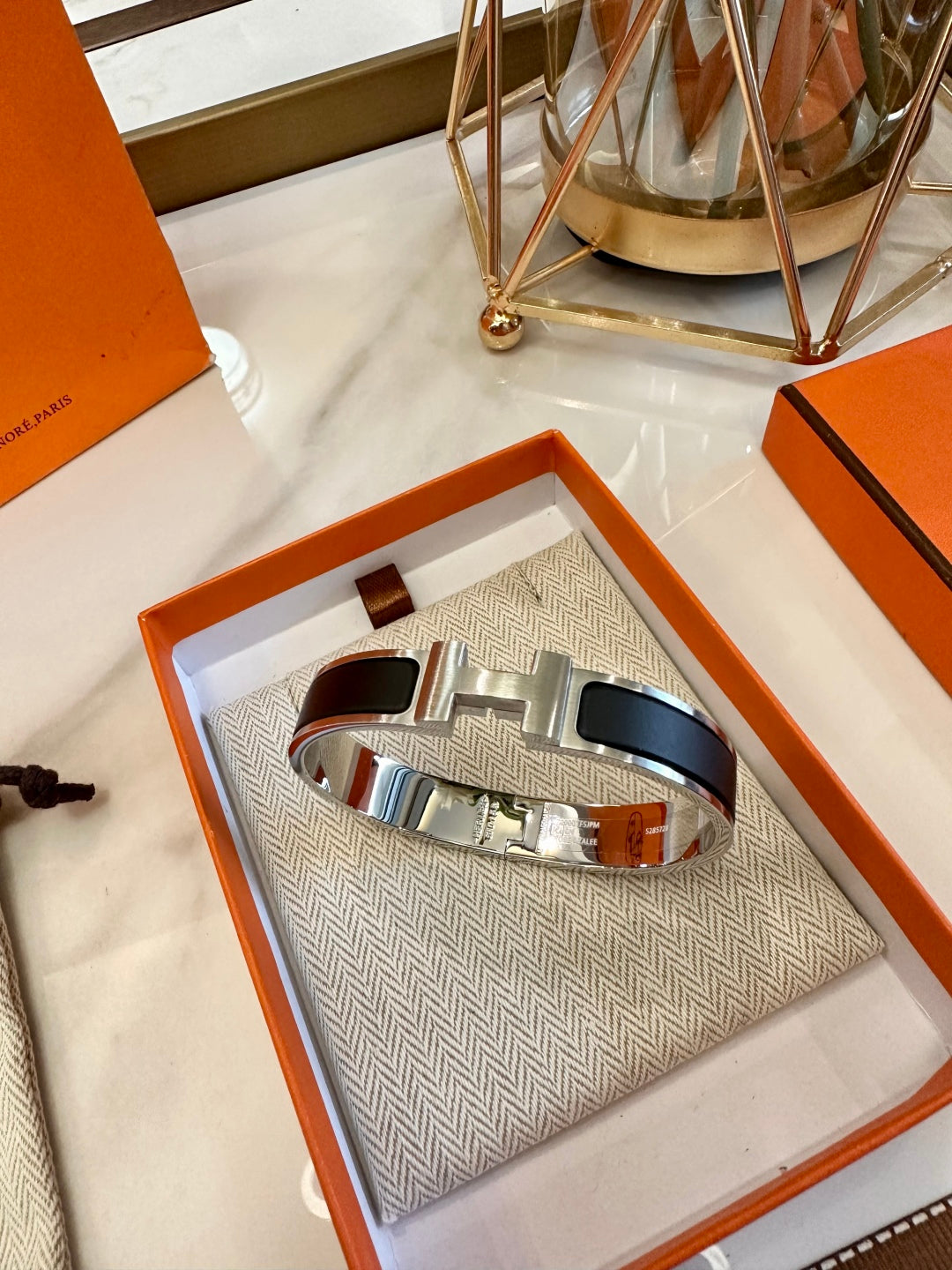 Hermès H-Letter Oval Enamel Bracelet – 2024 Collection