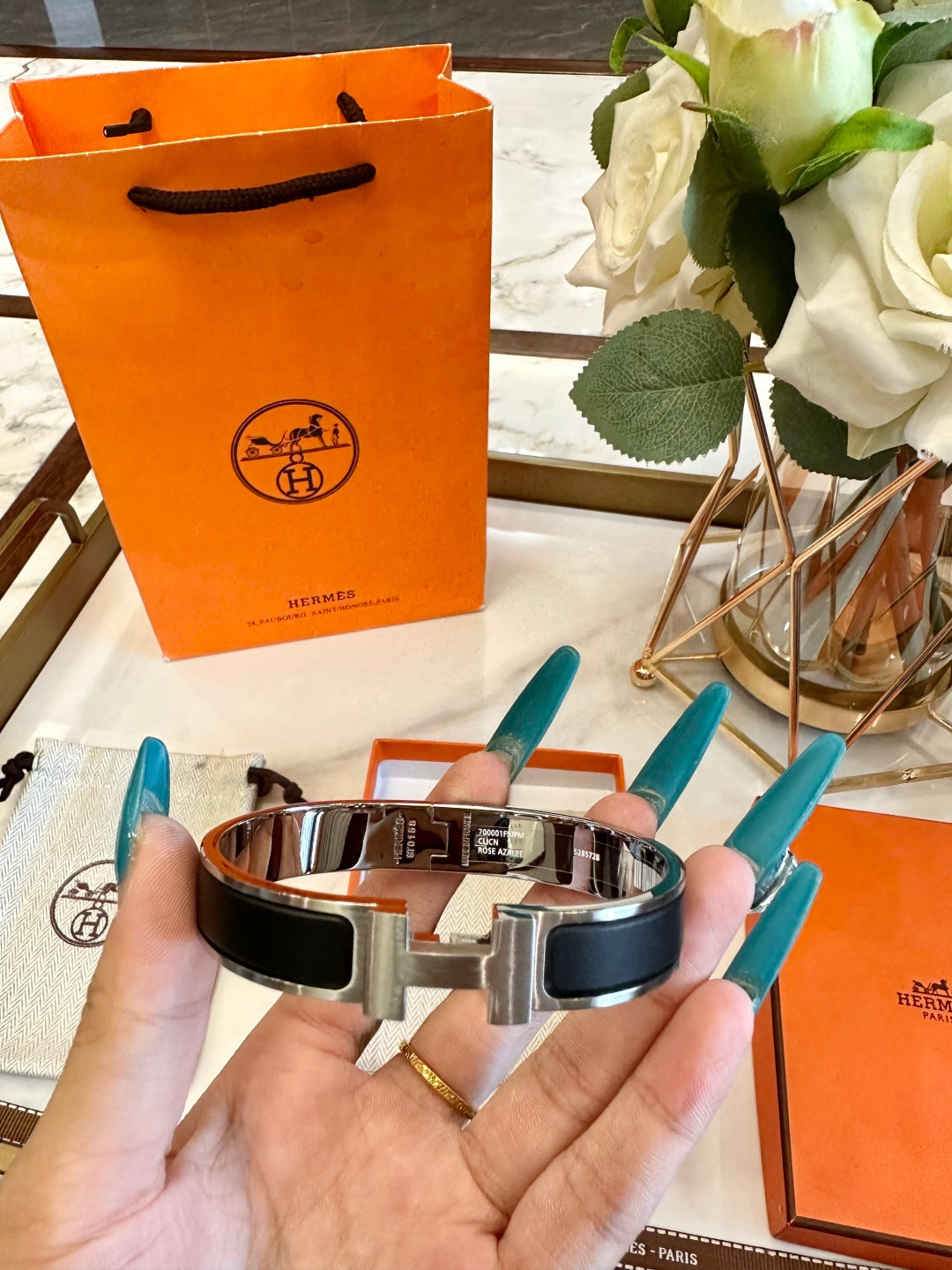 Hermès H-Letter Oval Enamel Bracelet – 2024 Collection