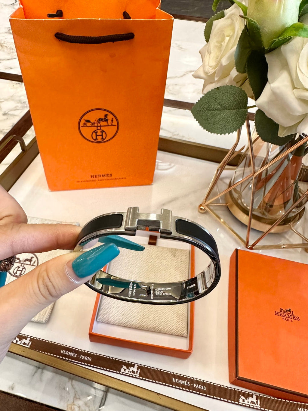 Hermès H-Letter Oval Enamel Bracelet – 2024 Collection