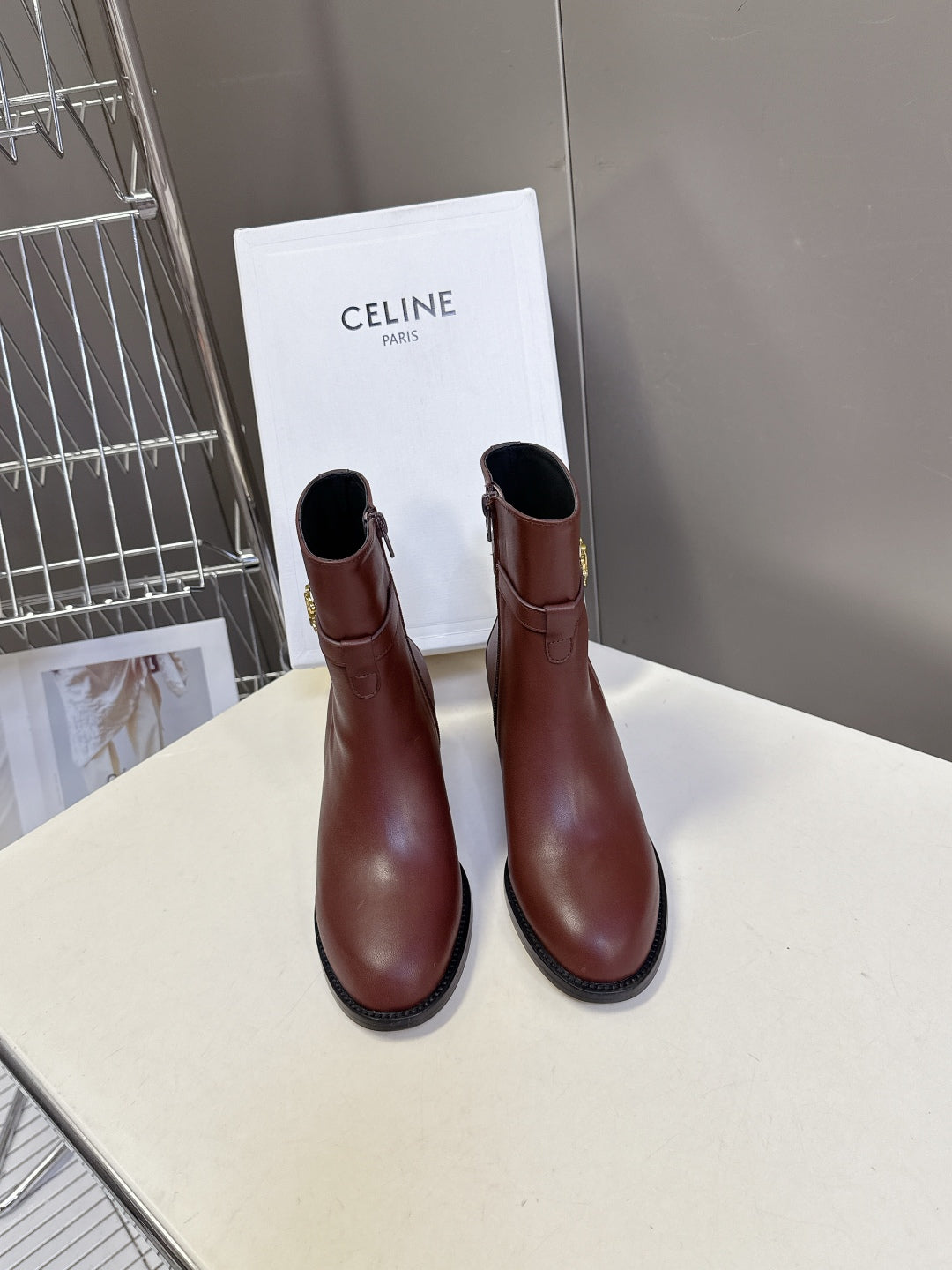 Celine Retro Triomphe Chunky Heel Ankle Boots – Autumn/Winter