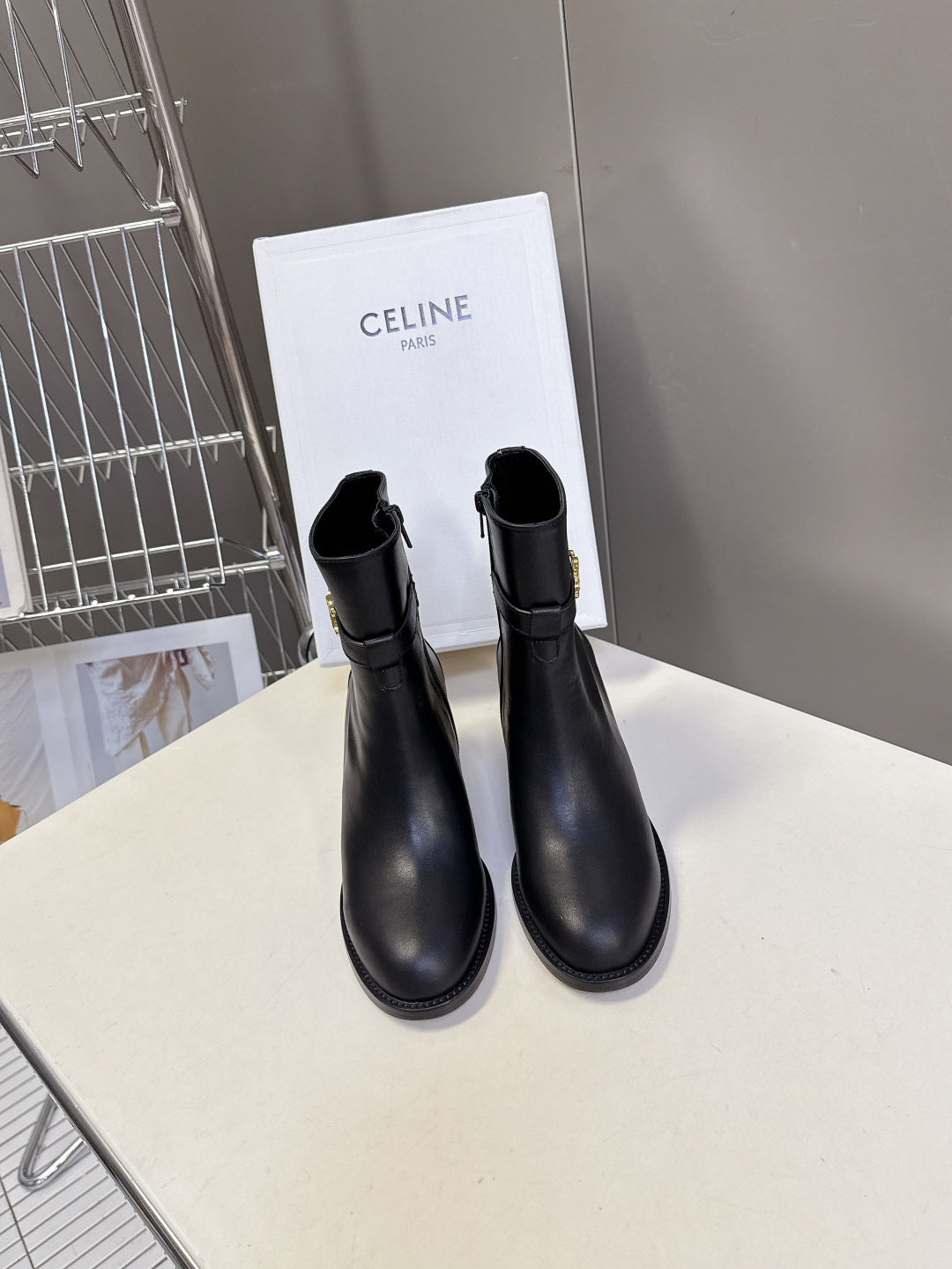Celine Retro Triomphe Chunky Heel Ankle Boots – Autumn/Winter