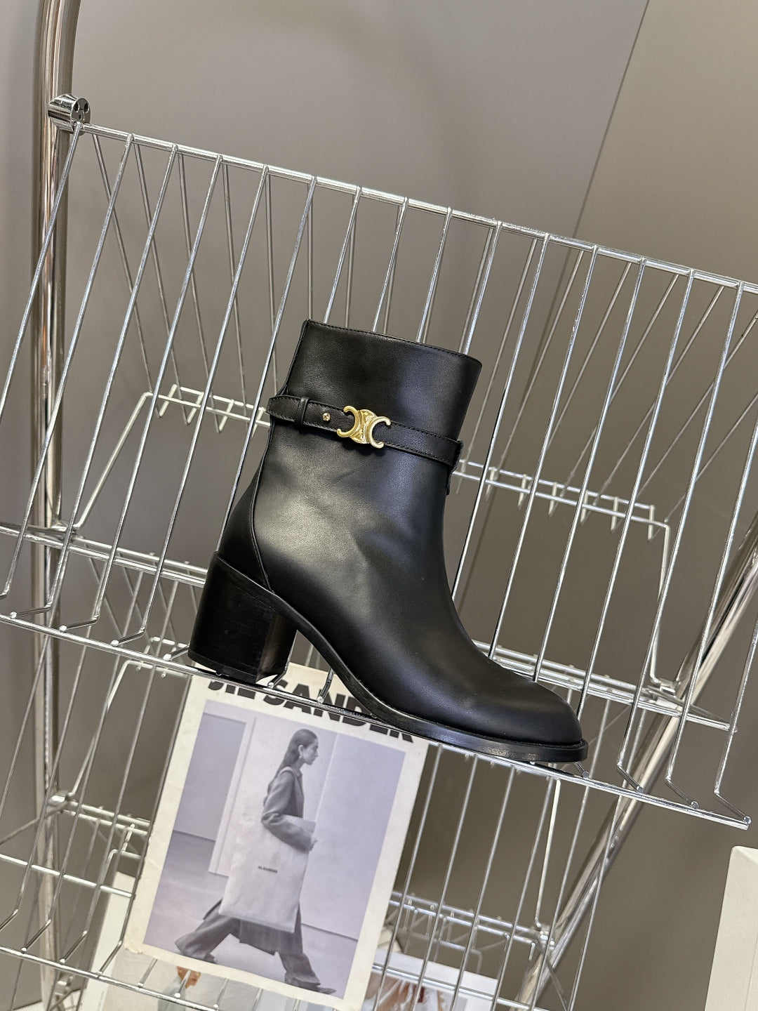 Celine Retro Triomphe Chunky Heel Ankle Boots – Autumn/Winter