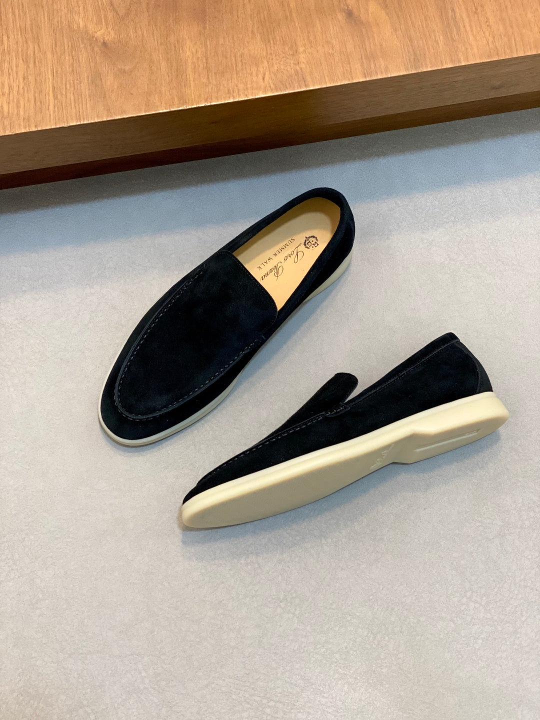 Loro Piana Suede Leather Slip-On Loafers