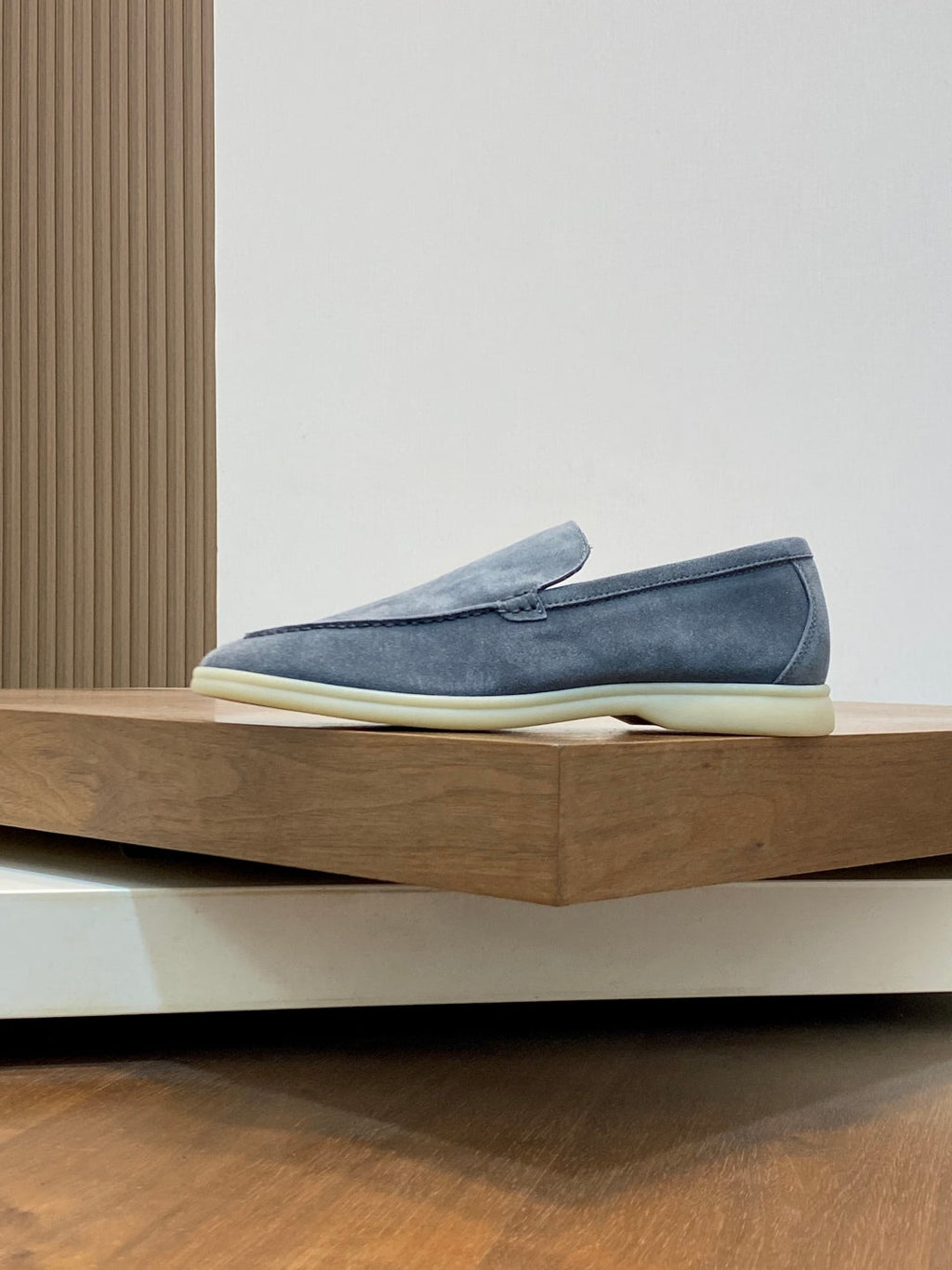 Loro Piana Suede Leather Slip-On Loafers