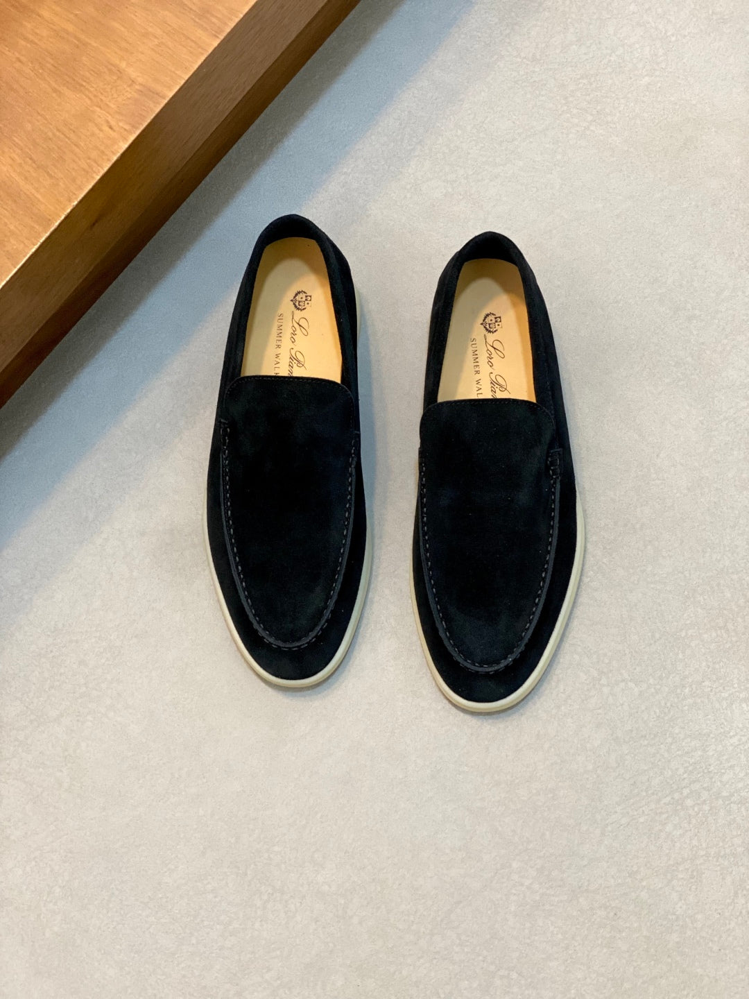 Loro Piana Suede Leather Slip-On Loafers