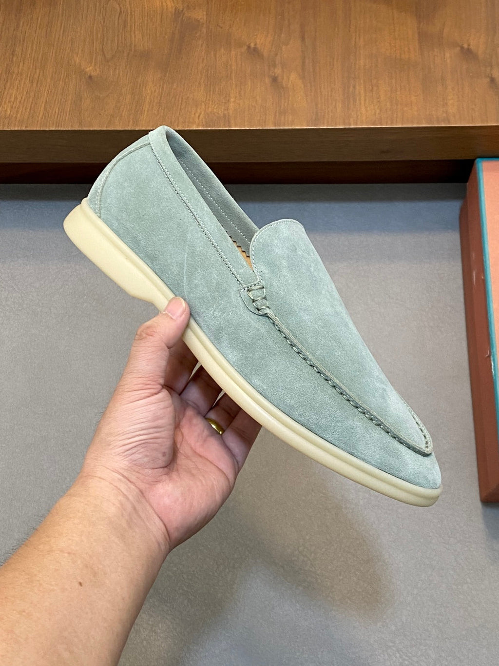 Loro Piana Unisex Suede Leather Loafers