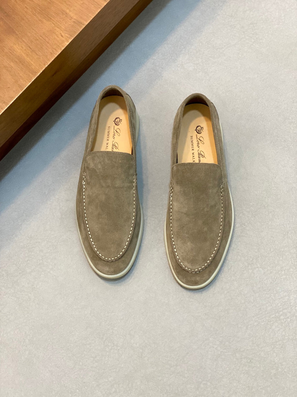 Loro Piana Suede Leather Slip-On Loafers