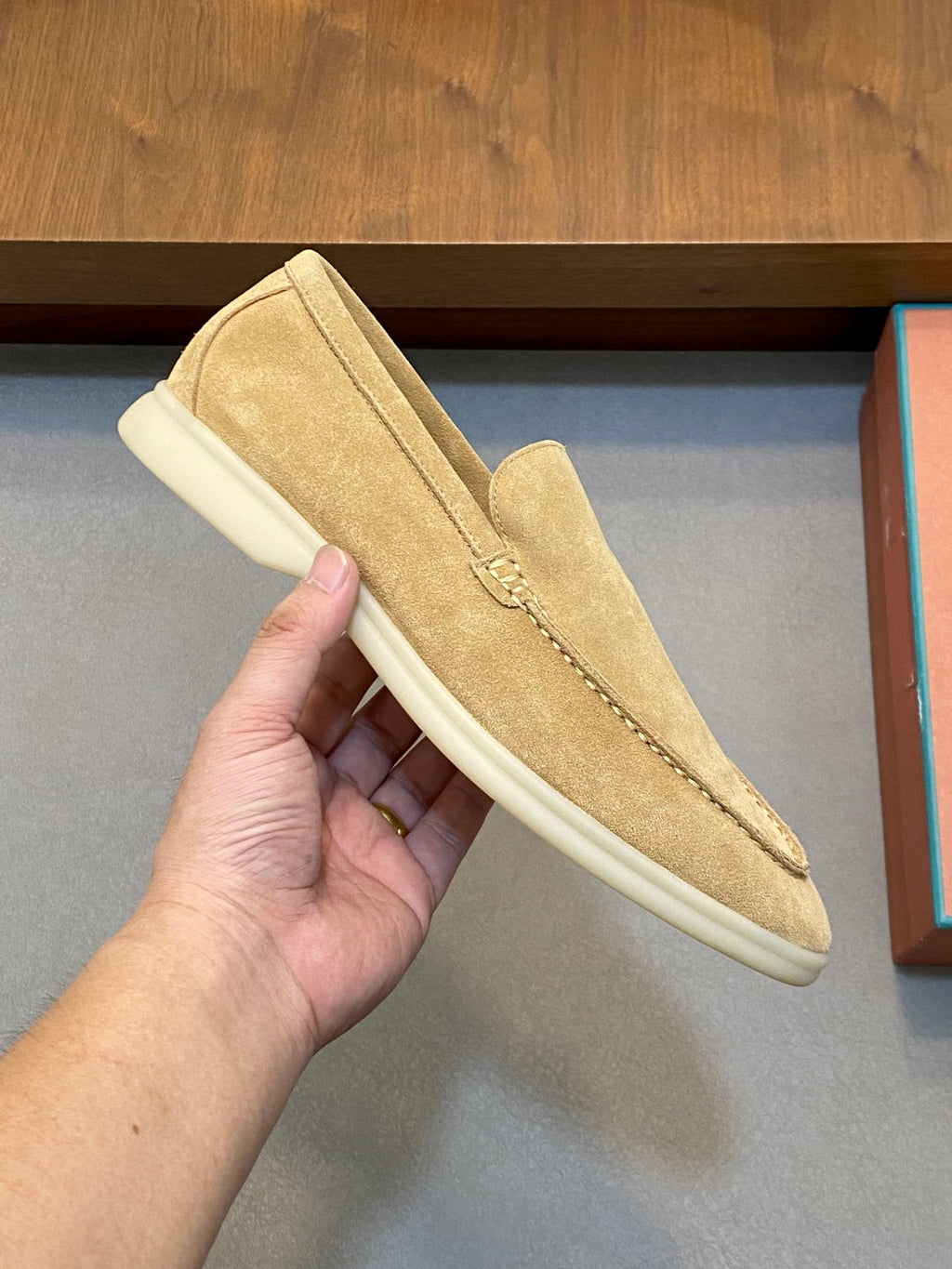 Loro Piana Suede Leather Slip-On Loafers