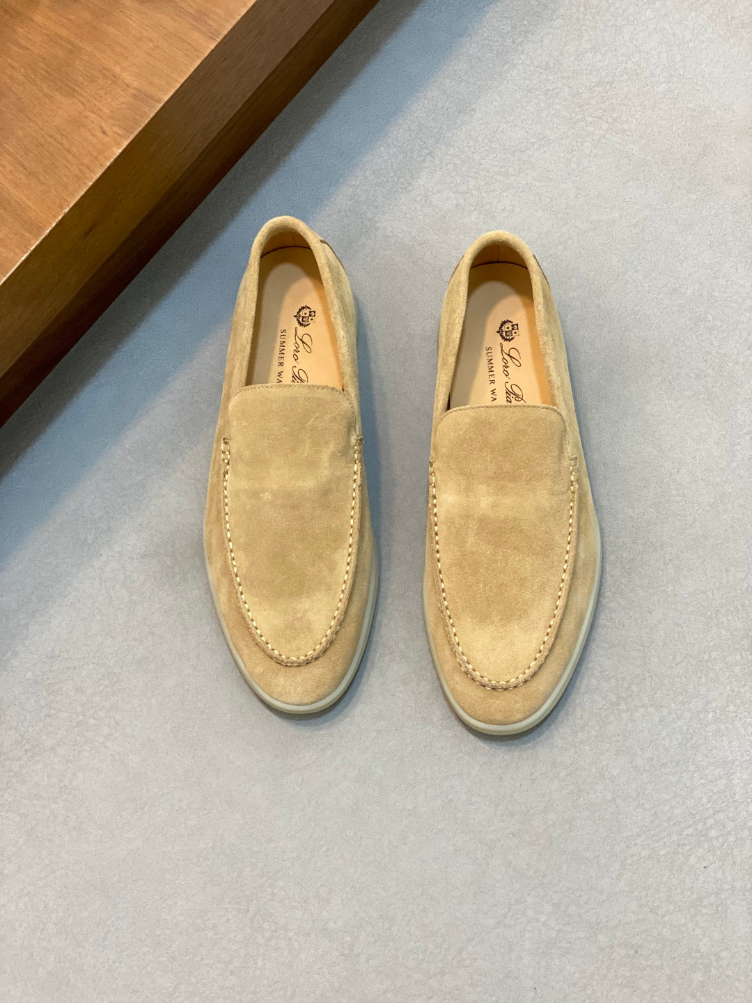 Loro Piana Suede Leather Slip-On Loafers