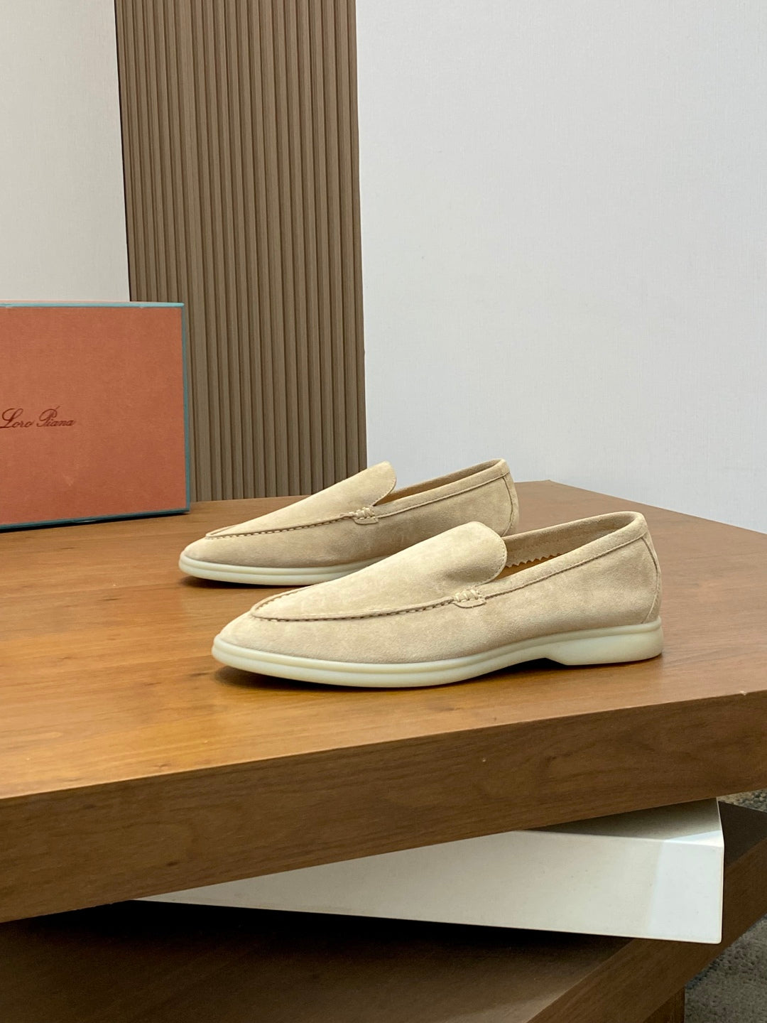 Loro Piana Suede Leather Slip-On Loafers