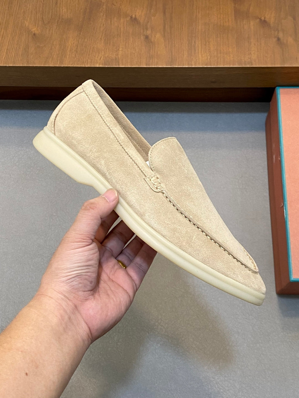 Loro Piana Suede Leather Slip-On Loafers