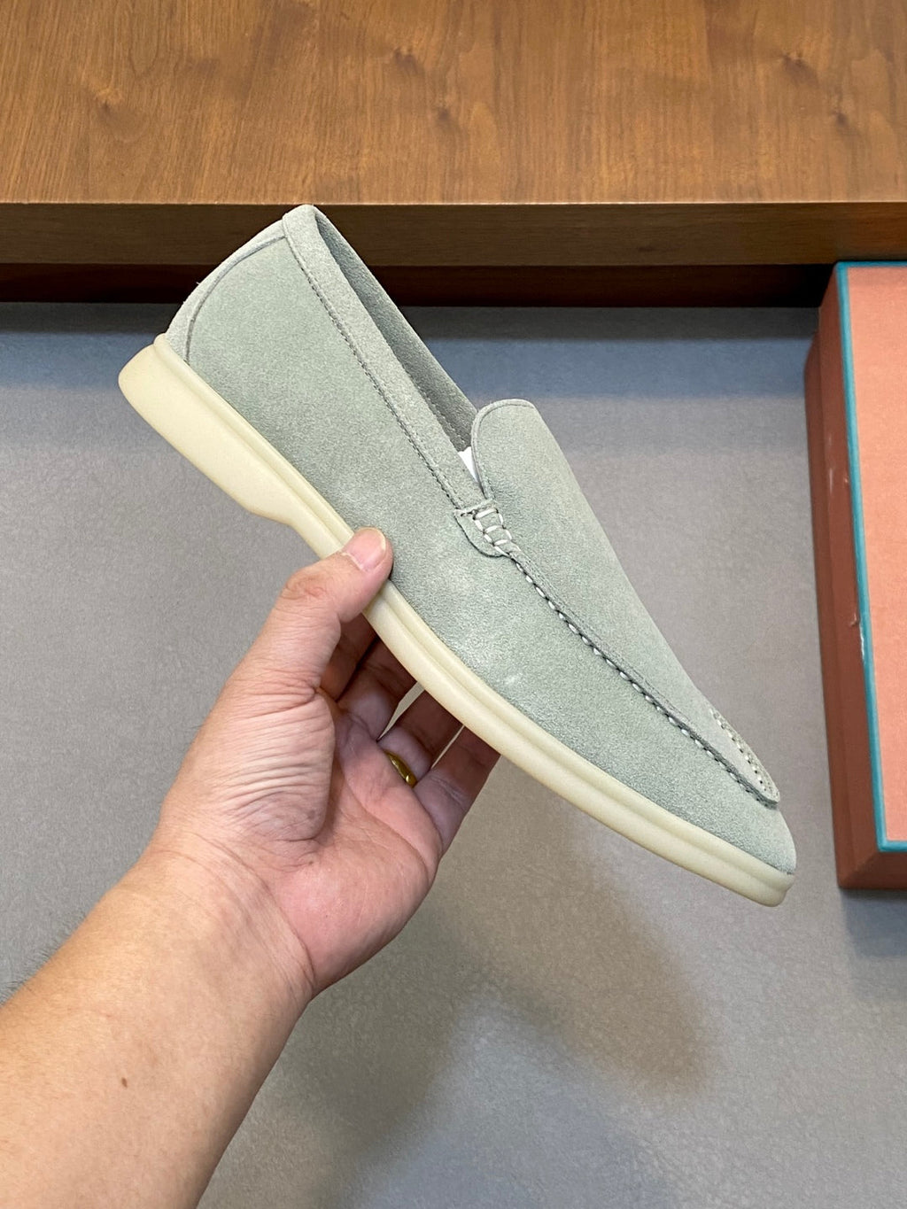 Loro Piana Suede Leather Slip-On Loafers