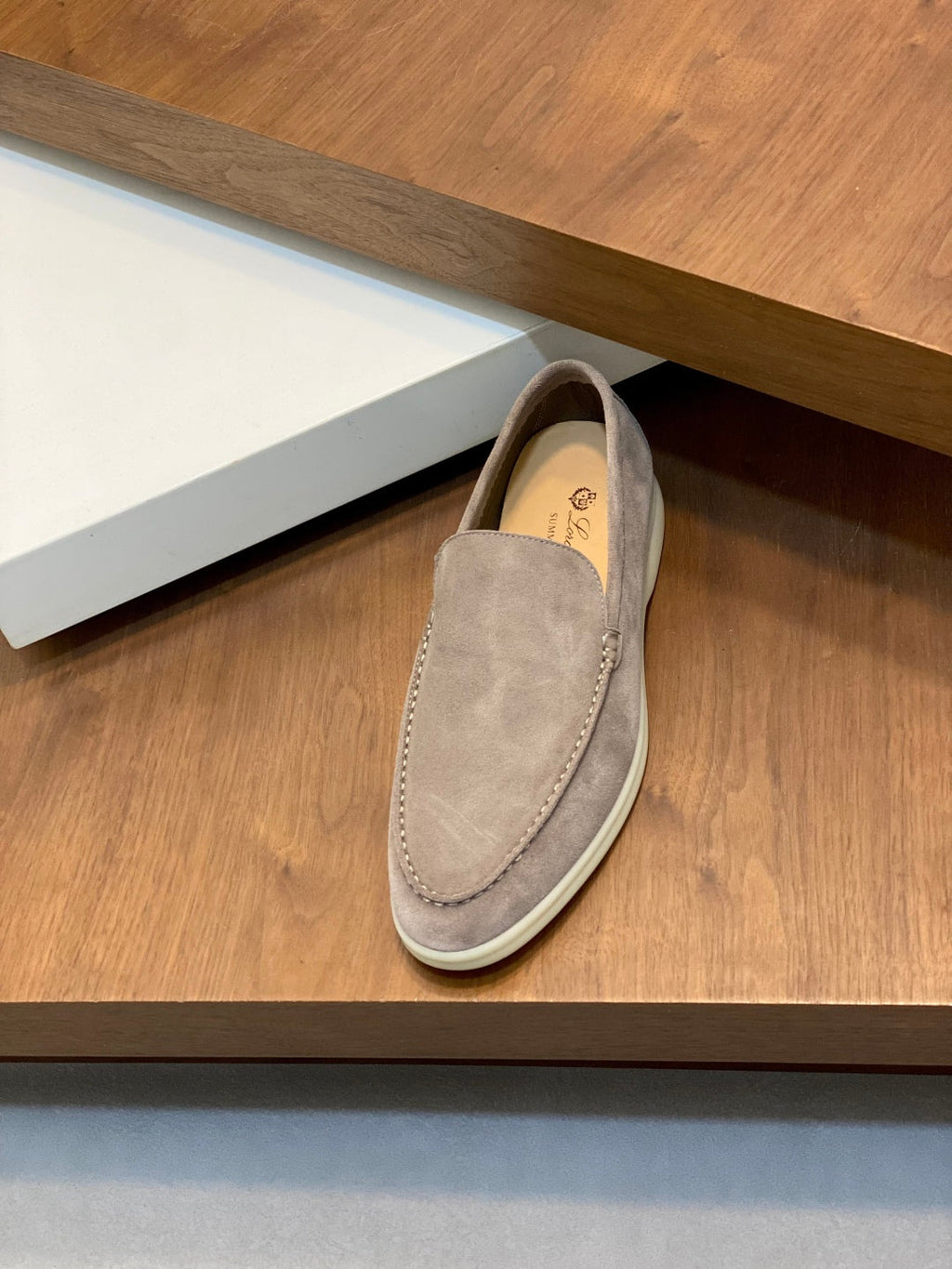 Loro Piana Suede Leather Slip-On Loafers