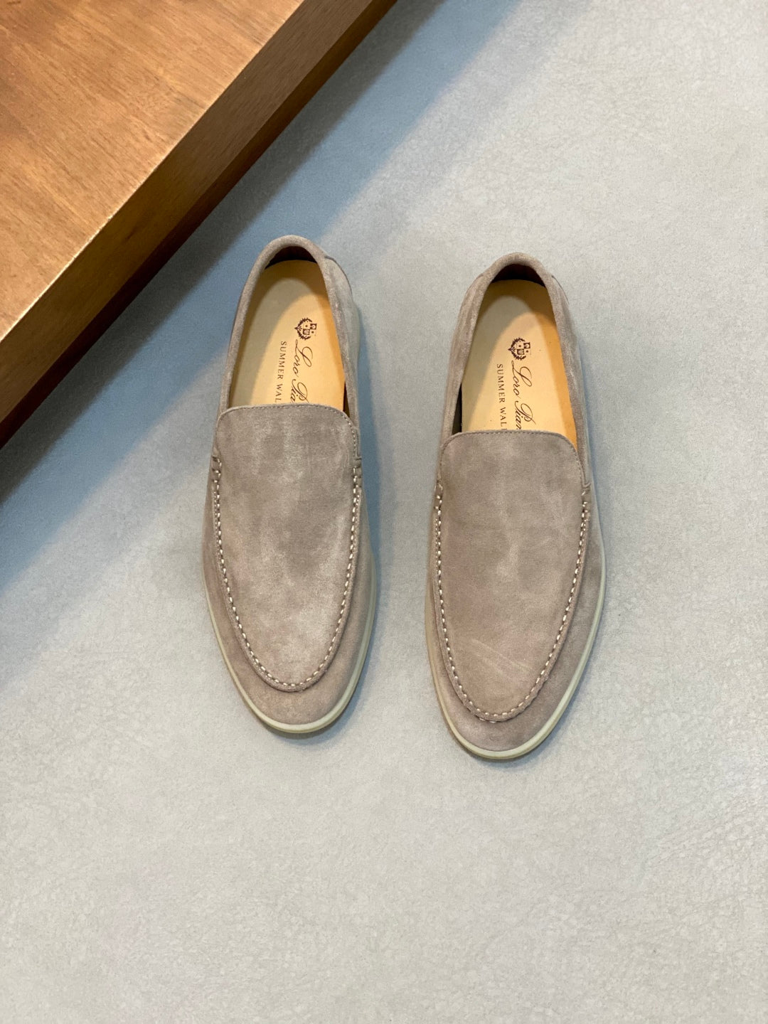 Loro Piana Suede Leather Slip-On Loafers