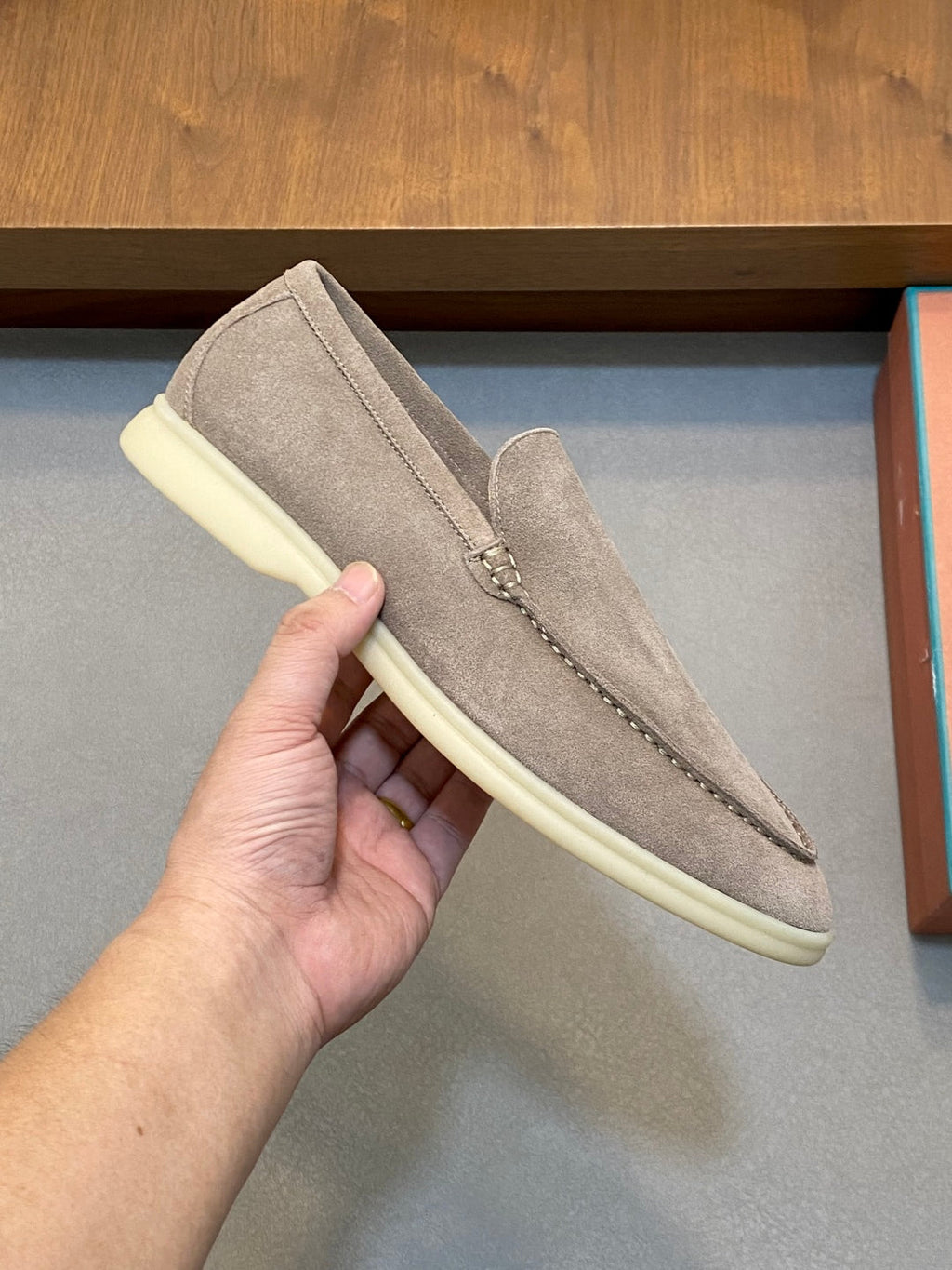 Loro Piana Suede Leather Slip-On Loafers