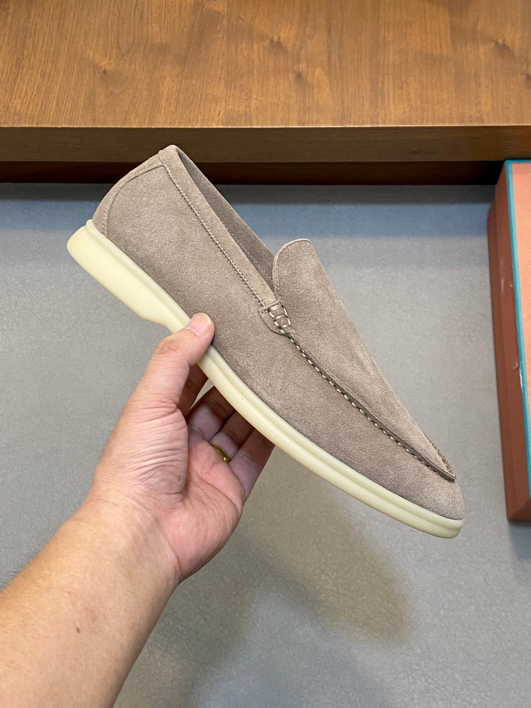 Loro Piana Suede Leather Slip-On Loafers