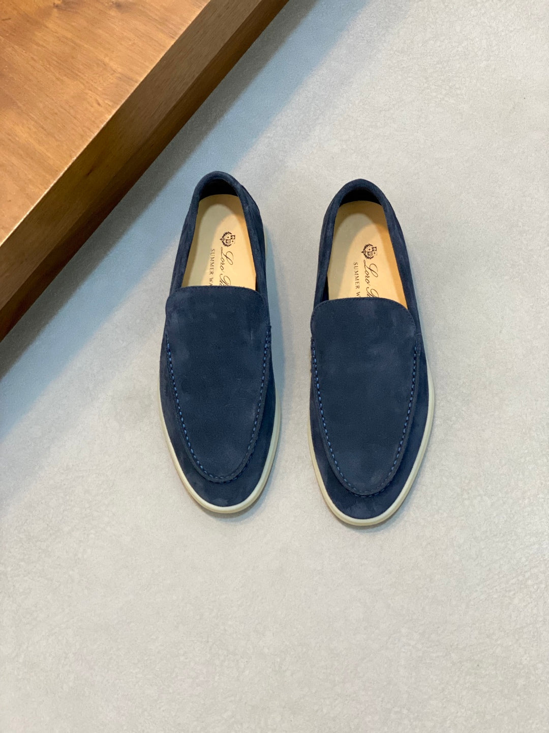 Loro Piana Suede Leather Slip-On Loafers